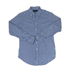 Ralph Lauren Men's Button Front Blue Checkered Shirt Size Medium Custom Fit